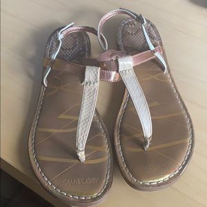 Rose Gold and Cream Sandals